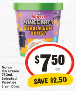 IGA Norco Ice Cream Selected Varieties offer