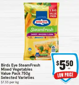 IGA Birds Eye SteamFresh Mixed Vegetables Value Pack Selected Varieties offer