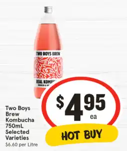 IGA Two Boys Brew Kombucha Selected Varieties offer