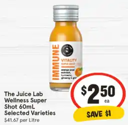 IGA The Juice Lab Wellness Super Shot Selected Varieties offer