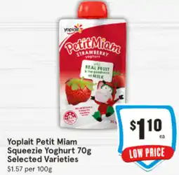 IGA Yoplait Petit Miam Squeezie Yoghurt Selected Varieties offer