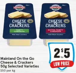 IGA Mainland On the Go Cheese & Crackers Selected Varieties offer