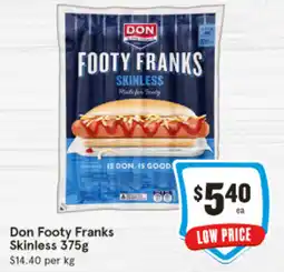 IGA Don Footy Franks Skinless offer