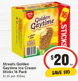 IGA Streets Golden Gaytime Ice Cream Sticks 16 Pack offer