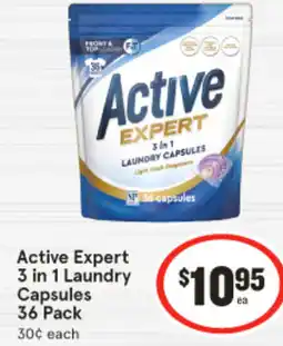 IGA Active Expert 3 in 1 Laundry Capsules 36 Pack offer