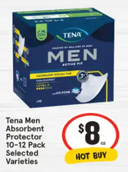IGA Tena Men Absorbent Protector 10-12 Pack Selected Varieties offer