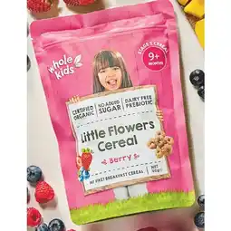Woolworths Whole Kids Organic Cereal Little Flowers Berry 40g offer