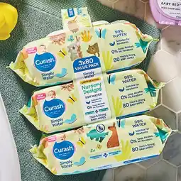 Woolworths Curash Nursery Simply Water Wipes Pk 80 x 3 offer