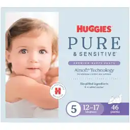 Woolworths Huggies Pure & Sensitive Nappy Pants Pk 40-54 offer