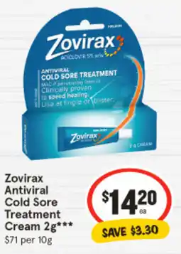 IGA Zovirax Antiviral Cold Sore Treatment Cream offer