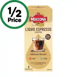 Woolworths Moccona Liquid Coffee Sachets Pk 8 offer