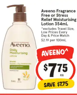 IGA Aveeno Fragrance Free or Stress Relief Moisturising Lotion offer