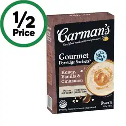 Woolworths Carman’s Porridge Sachets 270-320g Pk 6-8 or Overnight Oats 210-240g Pk 6 offer