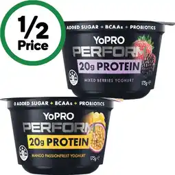 Woolworths YoPRO Perform High Protein Yoghurt Pot 175g – From the Fridge offer