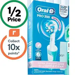 Woolworths Oral-B Pro 300 Extra Sensitive Electric Toothbrush Pk 1 offer