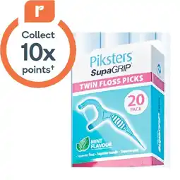 Woolworths Piksters SupaGRIP Twin Floss Picks Pk 20 offer