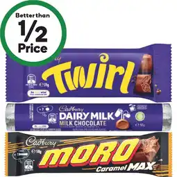 Woolworths Cadbury Medium Bars 30-55g offer