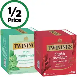 Woolworths Twinings Tea Pk 10 offer