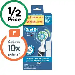 Woolworths Oral-B PRO 100 Deep Clean Electric Toothbrush Starter Kit Pk 1 offer