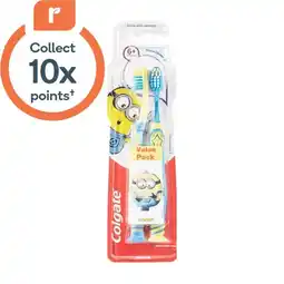 Woolworths Colgate Minions Kids 6+ Toothbrush Pk 2 offer