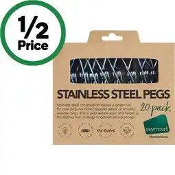 Woolworths Seymours Stainless Steel Pegs Pk 20 offer