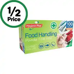Woolworths Hygiene Plus Food Handling Powder Free Vinyl Gloves Medium Pk 100 offer