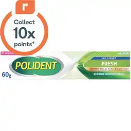 Woolworths Polident Adhesive Cream Fresh Mint for Dentures & Partials 60g offer