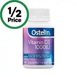 Woolworths Ostelin Vitamin D3 1000IU Capsules Pk 130 offer