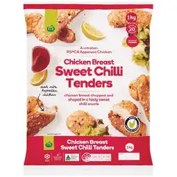 Woolworths Woolworths Chicken Breast Sweet Chilli Tenders 1 kg – From the Freezer offer