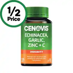 Woolworths Cenovis Echinacea, Garlic, Zinc + C Tablets Pk 125 offer