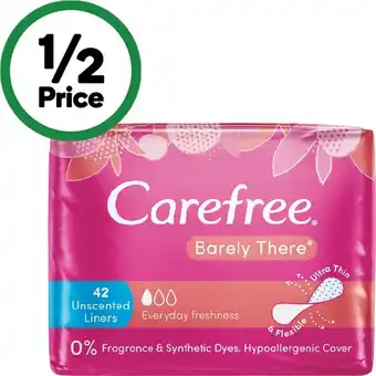 Woolworths Carefree Barely There Liners Pk 42 offer