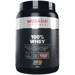 Woolworths Musashi 100% Whey Protein Powder 900g offer