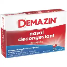 Woolworths Demazin Nasal Decongestant Tablets Pk 24 offer