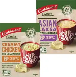 Coles Continental Cup a Soup 2 Serves 50g-75g offer