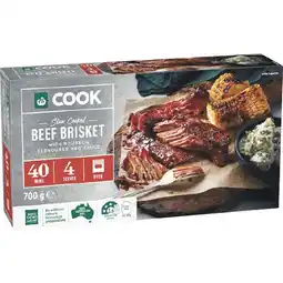 Woolworths Woolworths COOK Slow Cooked Beef Brisket with Bourbon Flavoured BBQ Sauce 700g offer
