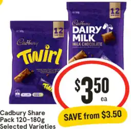 IGA Cadbury Share Pack Selected Varieties offer
