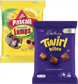 Coles Cadbury or Europe Bites 120g-160g or Pascall Choc Bites 160g-185g offer