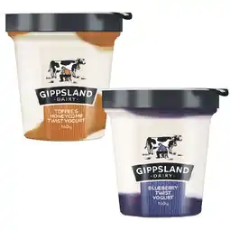 Woolworths Gippsland Dairy Twist Yogurt 160g offer