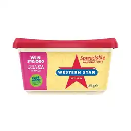 Woolworths Western Star Spreadable Butter 375g offer