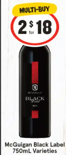 IGA McGuigan Black Label Varieties offer