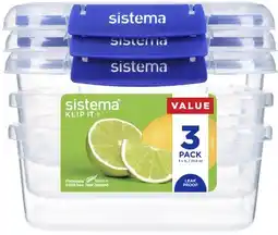 Coles Sistema Klip It Container 1 Litre 3 Pack offer