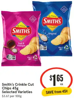 IGA Smith's Crinkle Cut Chips Selected Varieties offer