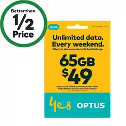 Woolworths Optus $49 SIM Starter Kit^ offer