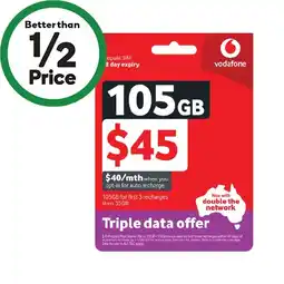 Woolworths Vodafone $45 Starter Pack offer