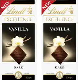Coles NEW Lindt Excellence Vanilla Block Chocolate 100g offer