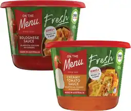 Coles NEW On The Menu Pasta Sauce 425g offer