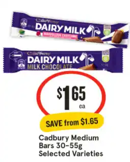 IGA Cadbury Medium Bars Selected Varieties offer