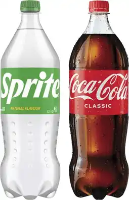 Coles Coca-Cola, Fanta or Sprite Soft Drink 1.25 Litre offer