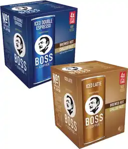 Coles Boss Iced Coffee 4x237mL offer