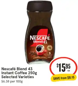 IGA Nescafé Blend 43 Instant Coffee Selected Varieties offer